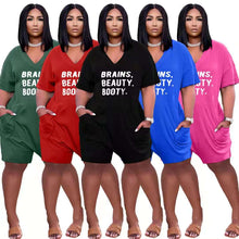Load image into Gallery viewer, New letter printing loose V-neck jumpsuit AY1345
