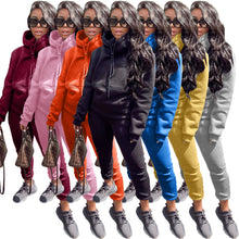 Load image into Gallery viewer, Casual solid color hooded sports suit（AY1383）
