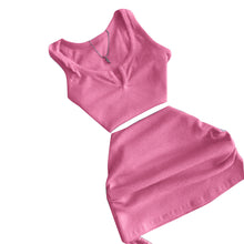 Load image into Gallery viewer, Sexy V-neck drawstring solid color dress set AY2763
