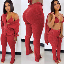 Load image into Gallery viewer, Fashion long-sleeved woolen jacket and trousers three-piece suit（AY1446）
