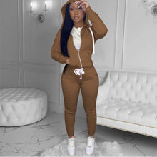 Load image into Gallery viewer, Hooded sweater drawstring two-piece suit（AY1377)
