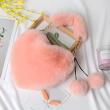 Load image into Gallery viewer, Heart-shaped fur handbag RH1046
