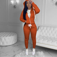 Load image into Gallery viewer, Hooded sweater drawstring two-piece suit（AY1377)
