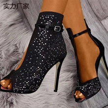 Load image into Gallery viewer, Rhinestone fish mouth buckle with sexy high heels（HPSD095)
