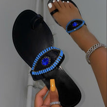 Load image into Gallery viewer, Rhinestone sleeve flat slippers（HPSD048)
