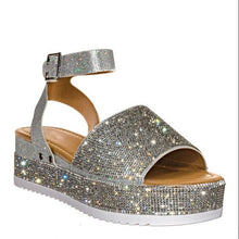Load image into Gallery viewer, Rhinestone  flat buckle fish mouth women&#39;s shoes HPSD217
