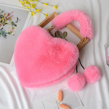 Load image into Gallery viewer, Heart-shaped fur handbag RH1046
