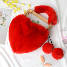 Load image into Gallery viewer, Heart-shaped fur handbag RH1046
