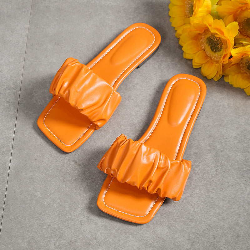 Flat-bottomed square-headed sandals HPSD257