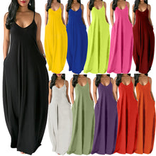 Load image into Gallery viewer, New solid color sling dress ME2122
