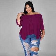 Load image into Gallery viewer, Cotton sleeve stretch irregular T-shirt AY1091

