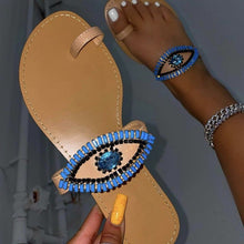 Load image into Gallery viewer, Rhinestone sleeve flat slippers（HPSD048)
