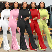 Load image into Gallery viewer, Slit Flared Pants Two Piece Set（AY2341）
