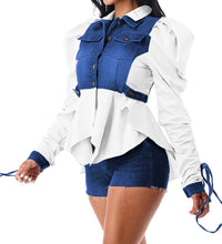 Load image into Gallery viewer, Splice strap denim top（AY2533）
