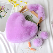 Load image into Gallery viewer, Heart-shaped fur handbag RH1046
