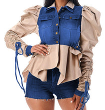Load image into Gallery viewer, Splice strap denim top（AY2533）

