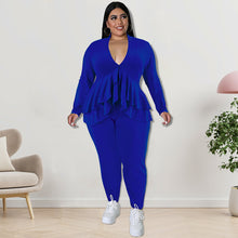 Load image into Gallery viewer, Solid color multilayer ruffle suit（AY2462）
