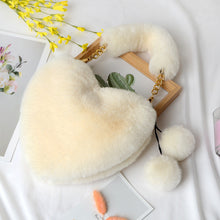 Load image into Gallery viewer, Heart-shaped fur handbag RH1046
